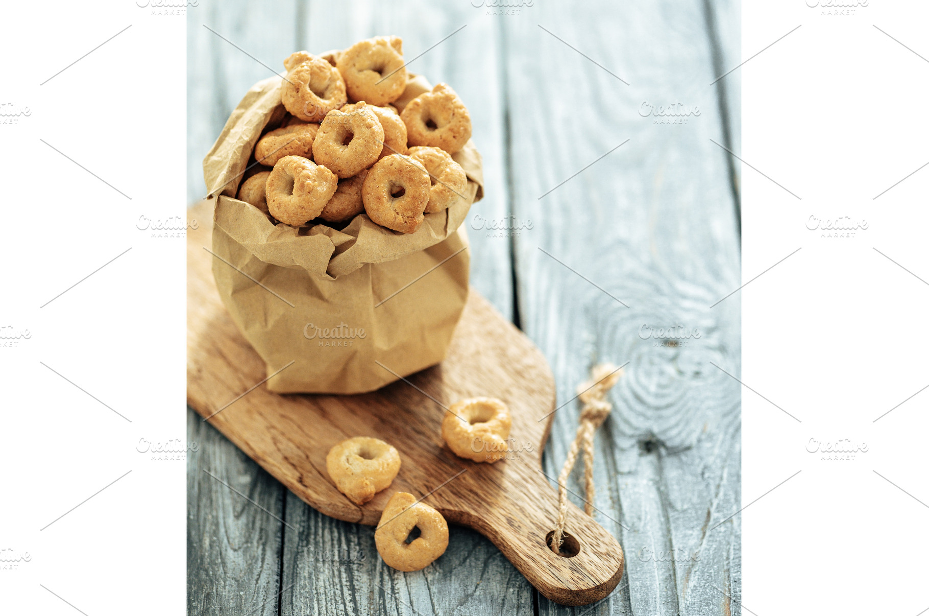 Taralli or tarallini, copy space, a Food & Drink Photo by Fascinadora