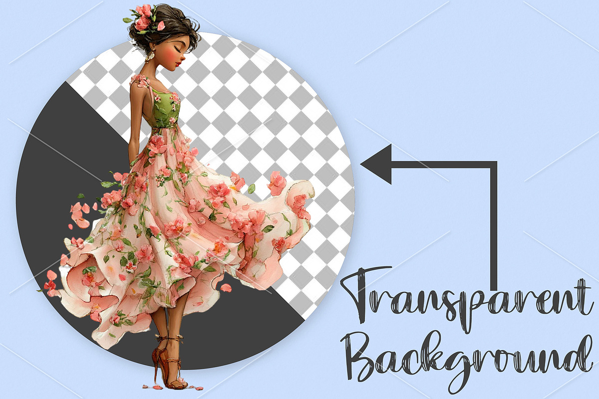 Summer Woman Watercolor Clipart PNG, a Seasonal Illustration by Canvas Craft (Photo 2 of 5)