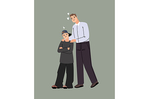 Attempt to make peace between close, a Person Illustration by Stock-Smart-Start