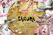 Cherry Blossoms Japan Clipart Sakura, a Decorative Illustration by KaramfilaS (Thumbnail 1 of 9)