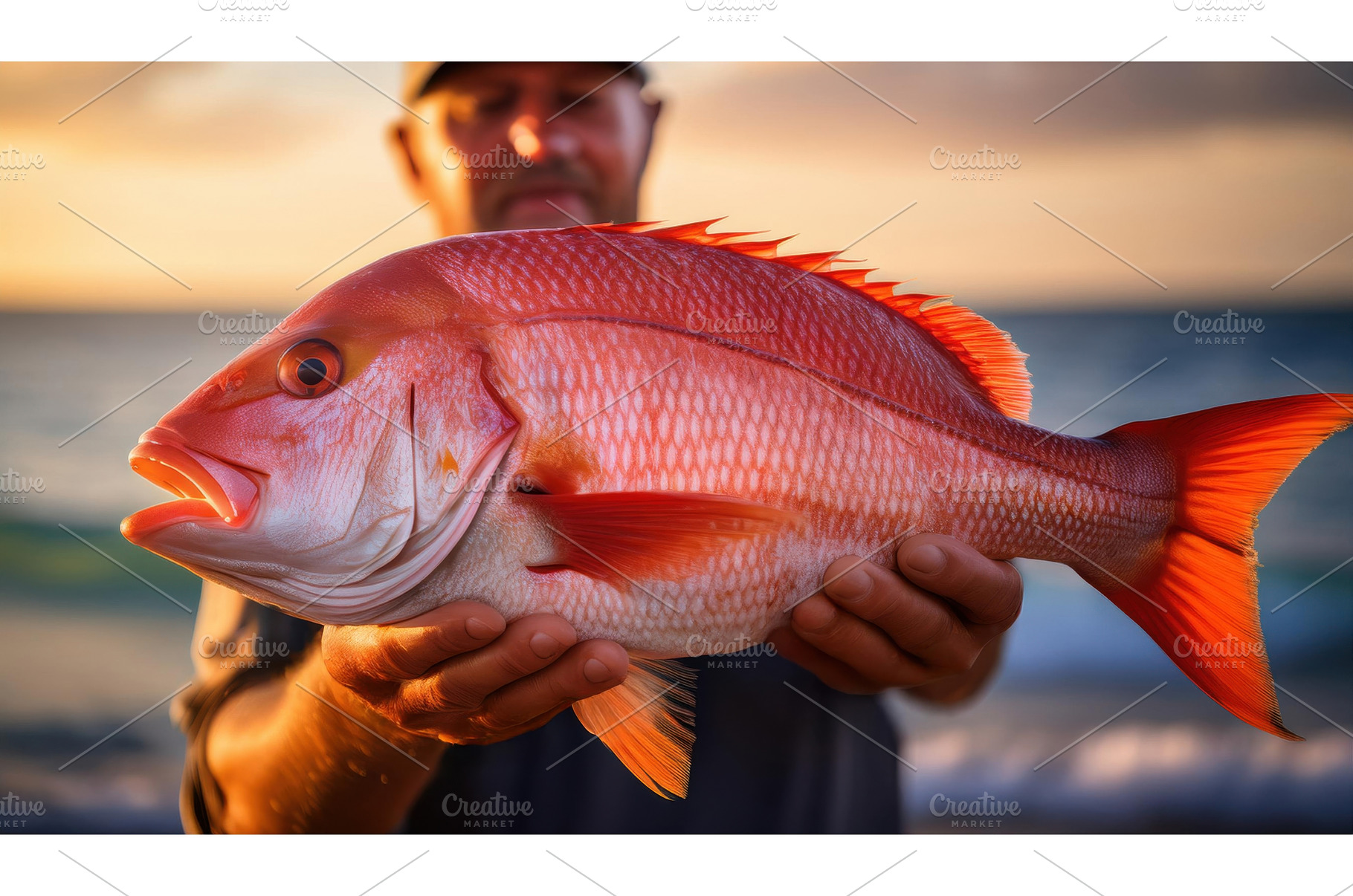 A fisherman holding a vibrant red, a Nature Photo by Igor Tichonow