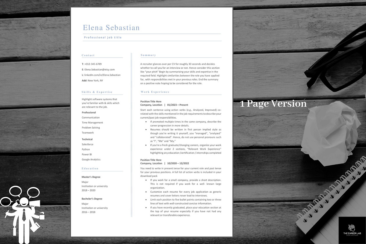 Resume/CV for entry level jobs, a Resume Template by The Career Lab (Photo 2 of 10)