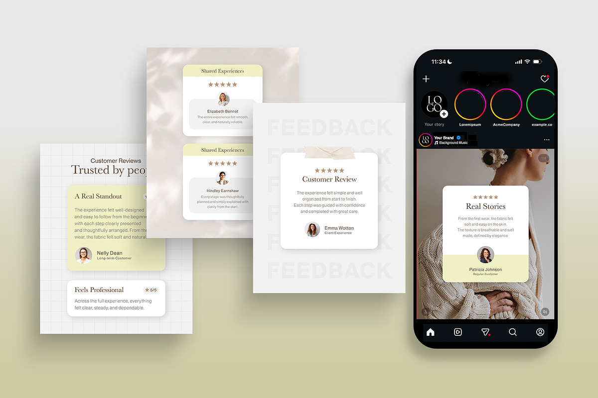 Testimonials & Reviews Social Media, a Social Media Template by BrandPacks (Photo 5 of 7)