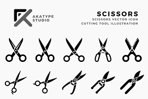 Scissors Icon Vector, a Solid Icon by Akatype Studio