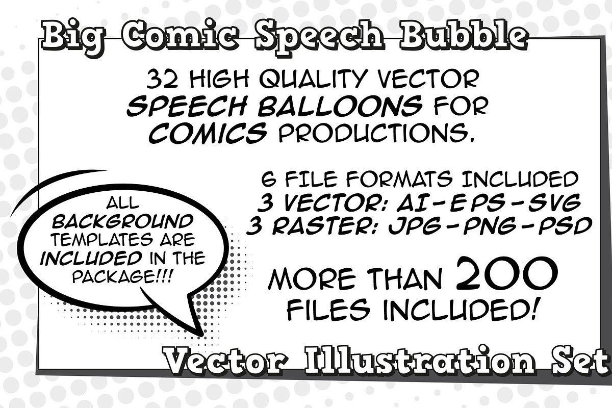 Vector Comic Speech Bubble Set, an Illustration by FourLeafLover (Photo 3 of 4)