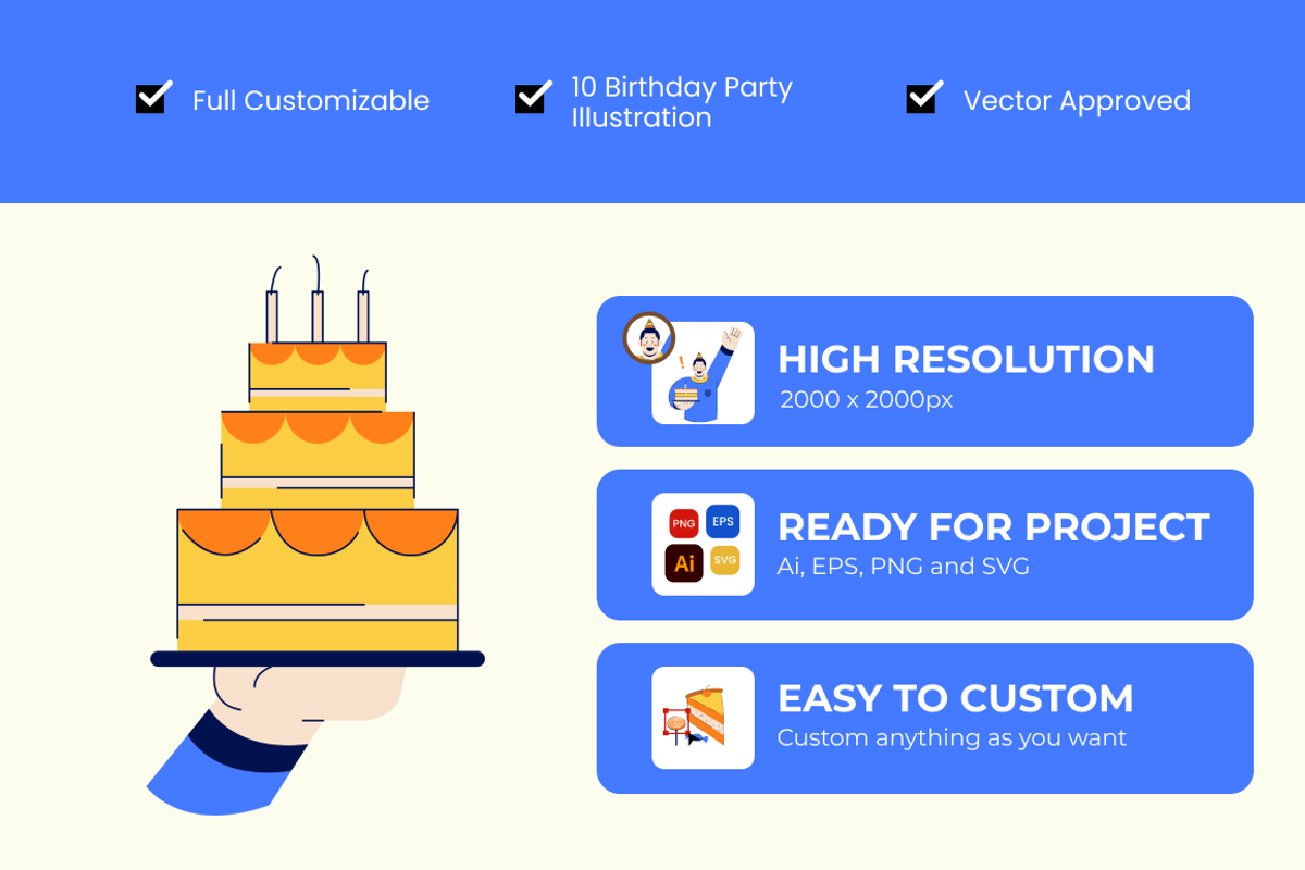 Birthday Party Illustration Pack, a Decorative Illustration by Loin Studio (Photo 2 of 4)