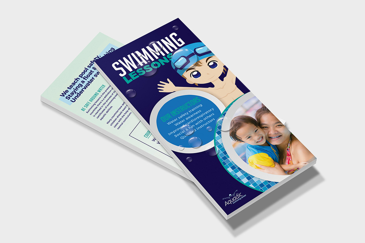 Swimming Pool DL Card Template, a Card Template by BrandPacks