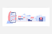 Order delivery online tracking, a Technology Illustration by Good Studio (Thumbnail 1 of 3)