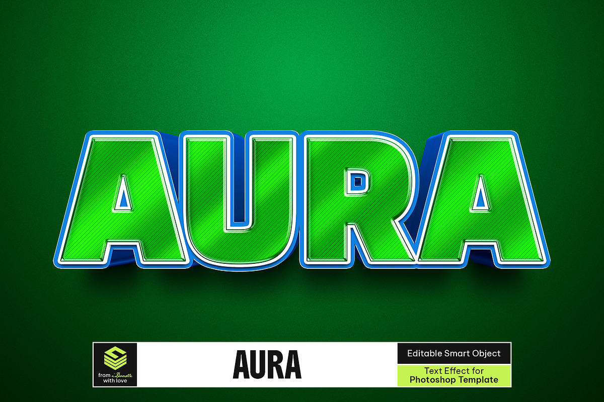 Aura Text Effect, a Layer Style Add-On by iDoodle Studio (Photo 1 of 4)