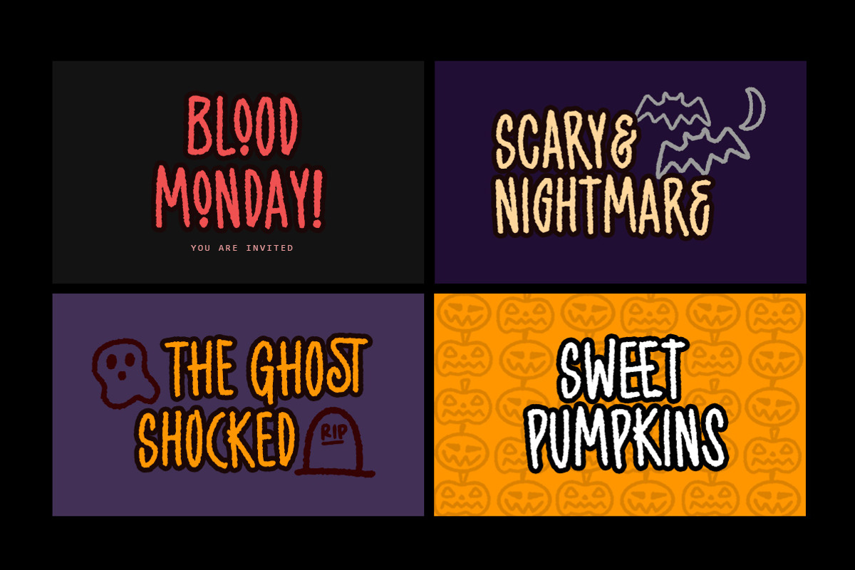 Silent Crater - Spooky Font, a Font by Letterhend Studio (Photo 3 of 9)