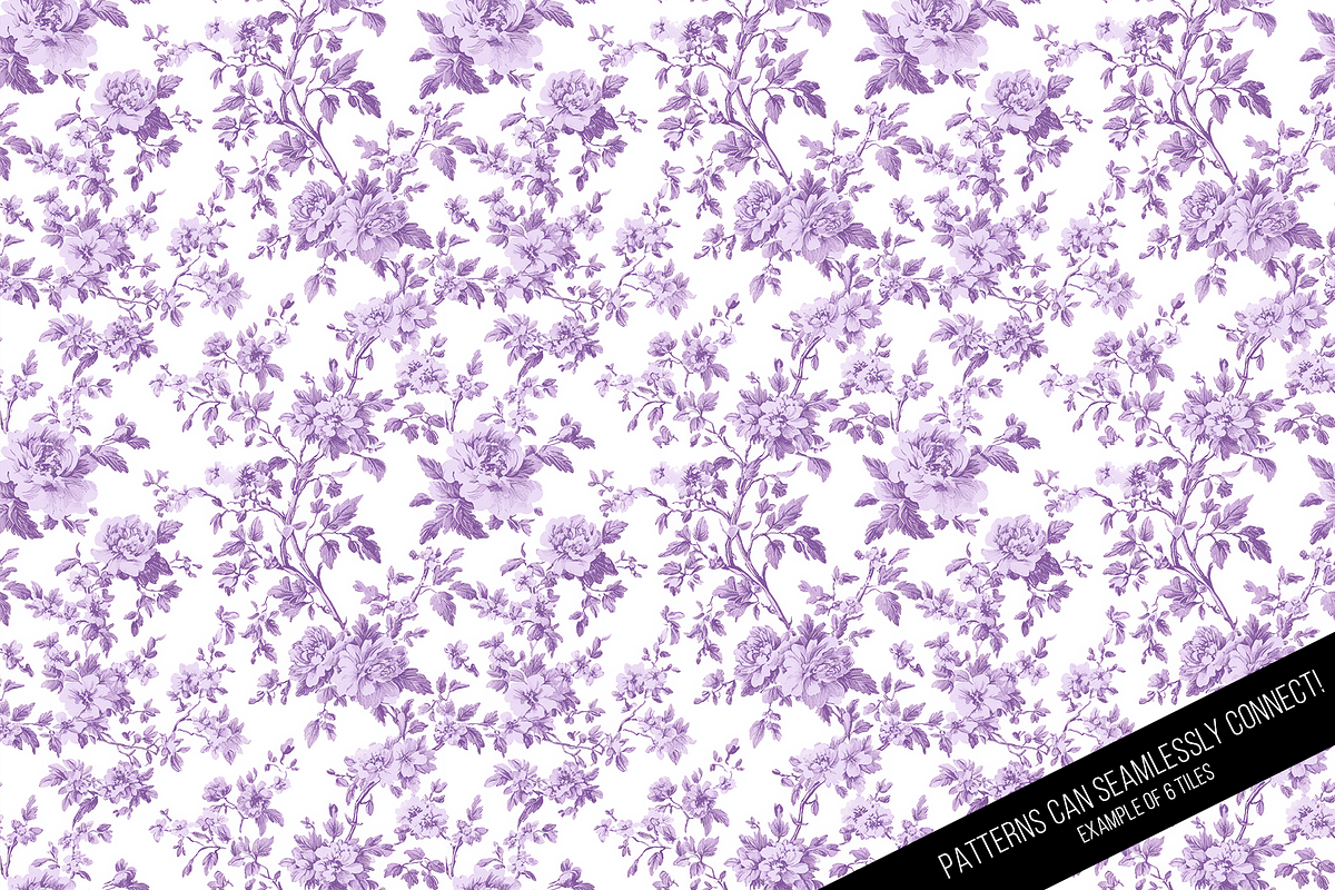 Floral Toile de Jouy Digital Paper, a Pattern Graphic by Chromolume Studio (Photo 6 of 15)