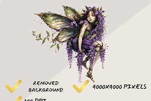 WISTERIA MAGIC FLOWER FAIRY CLIPART