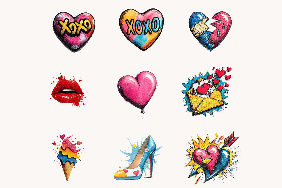 Pop Art Valentine PNG Sublimation, an Illustration by Designworld (Photo 3 of 9)