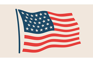 American flag, USA symbol, United, an Illustration by Foxys Graphic