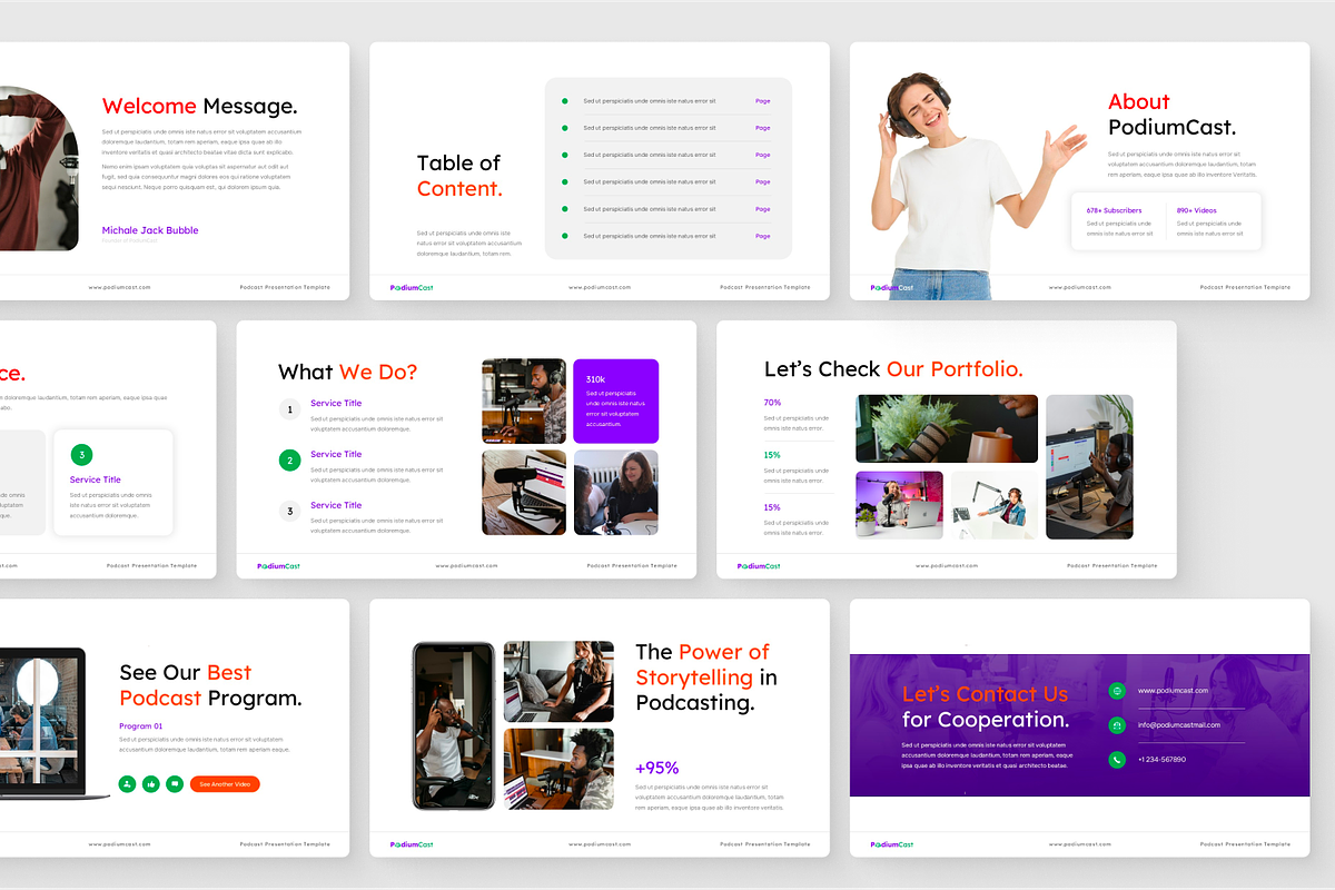 PodiumCast - Podcast GoogleSlide, a Presentation Template by SquidPixey (Photo 4 of 6)