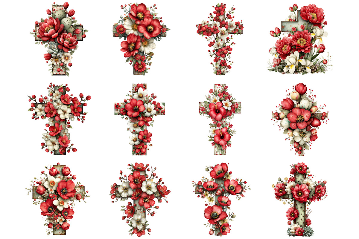 Floral Easter Cross Clipart, a Graphic by CitraGraphics (Photo 2 of 5)