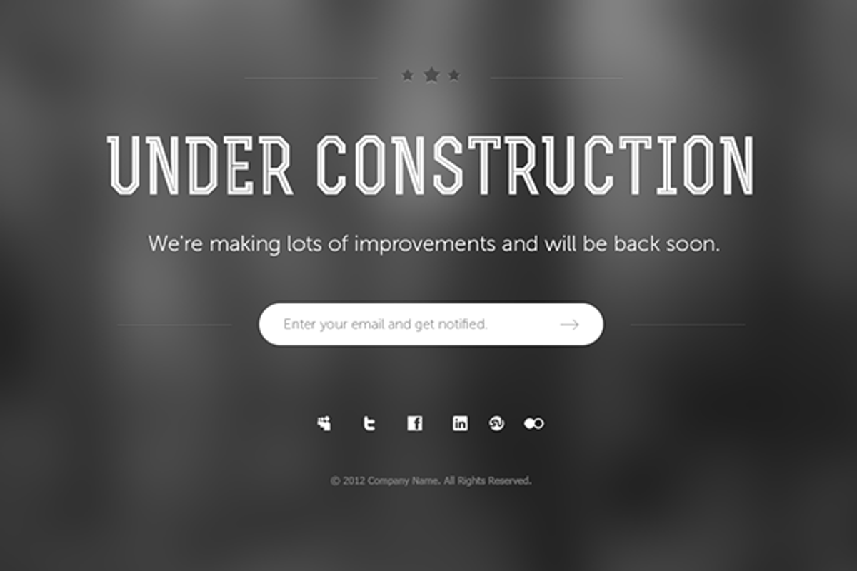 7 Under Construction Page Templates, a Landing Page Template by Prosymbols (Photo 4 of 5)