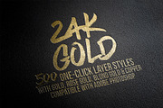 Gold Foil Layer Styles for Photoshop, a Layer Style Add-On by Paper Element (Thumbnail 1 of 15)