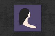 Minimalist Woman Portrait Back View, a Decorative Illustration by PsychocheArt (Thumbnail 2 of 3)