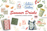 Summer Drinks Clipart, a Seasonal Illustration by Walrus Darya (Thumbnail 1 of 12)