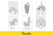 Cute Home Plant Coloring Set, a Decorative Illustration by Peekadillie Art (Thumbnail 2 of 3)