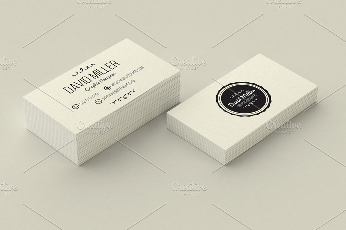 Vintage Minimal Business Card, a Business Card Template by GraphicPick (Photo 2 of 3)