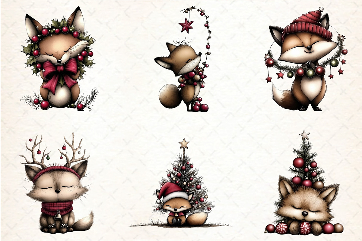 Whimsical Fox Clipart, an Illustration by DreamCafeArt (Photo 4 of 7)