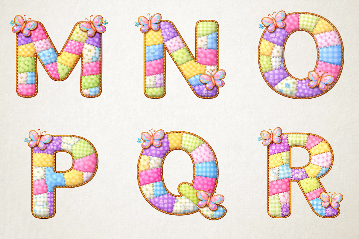Easter Patchwork Alphabet PNG Bundle, an Illustration by RobertsArt (Photo 4 of 7)