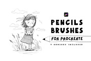 Pencils brushes for Procreate, a Brush Add-On by JuliyArt (Thumbnail 1 of 5)