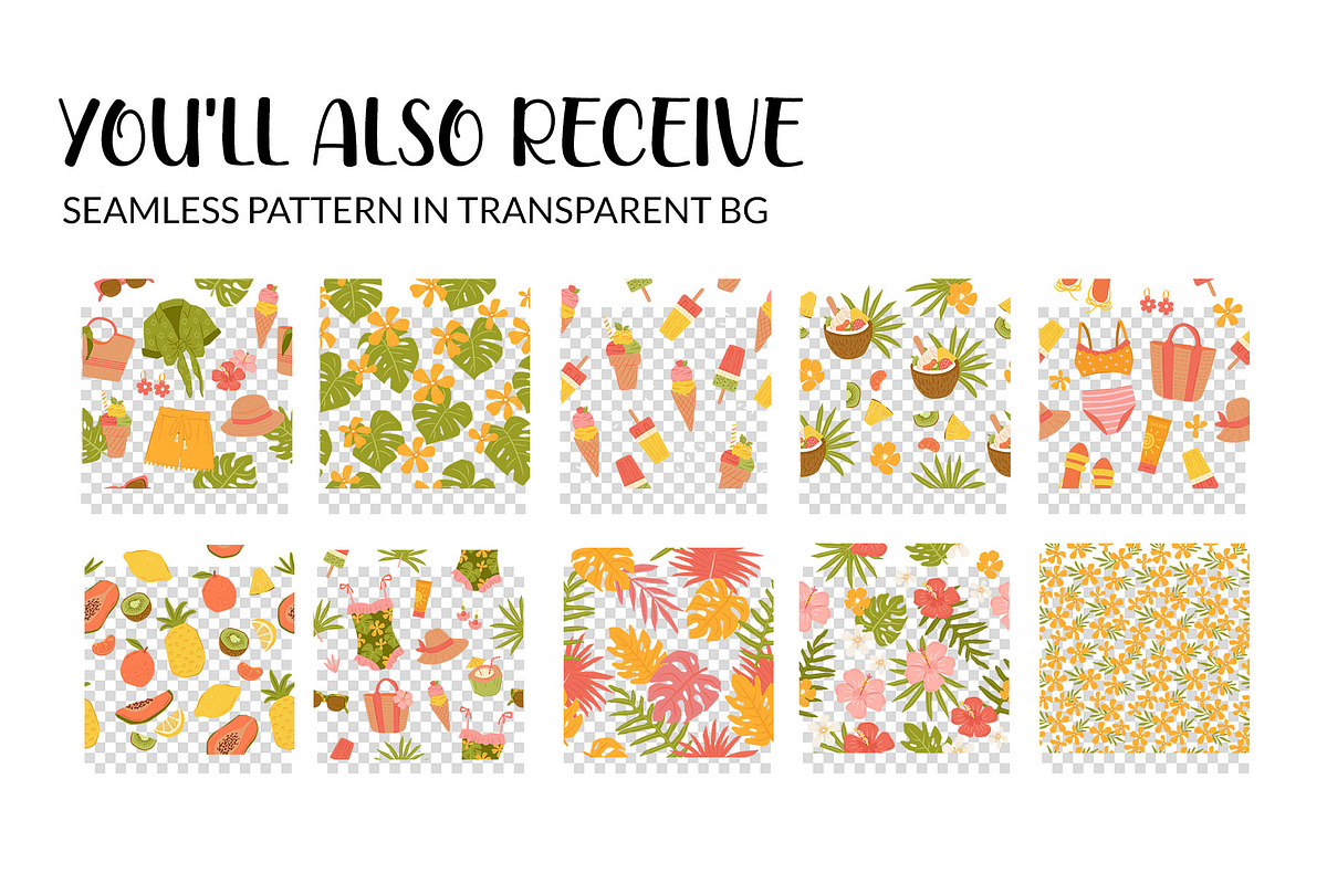 Tropical Summer Pool & Beach Pattern, a Pattern Graphic by CreativeChristiana (Photo 3 of 11)