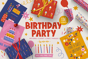 Birthday Party Kit, a Decorative Illustration by miumiu