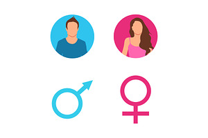 Male and female vector icon, an Icon by Viktorijareut