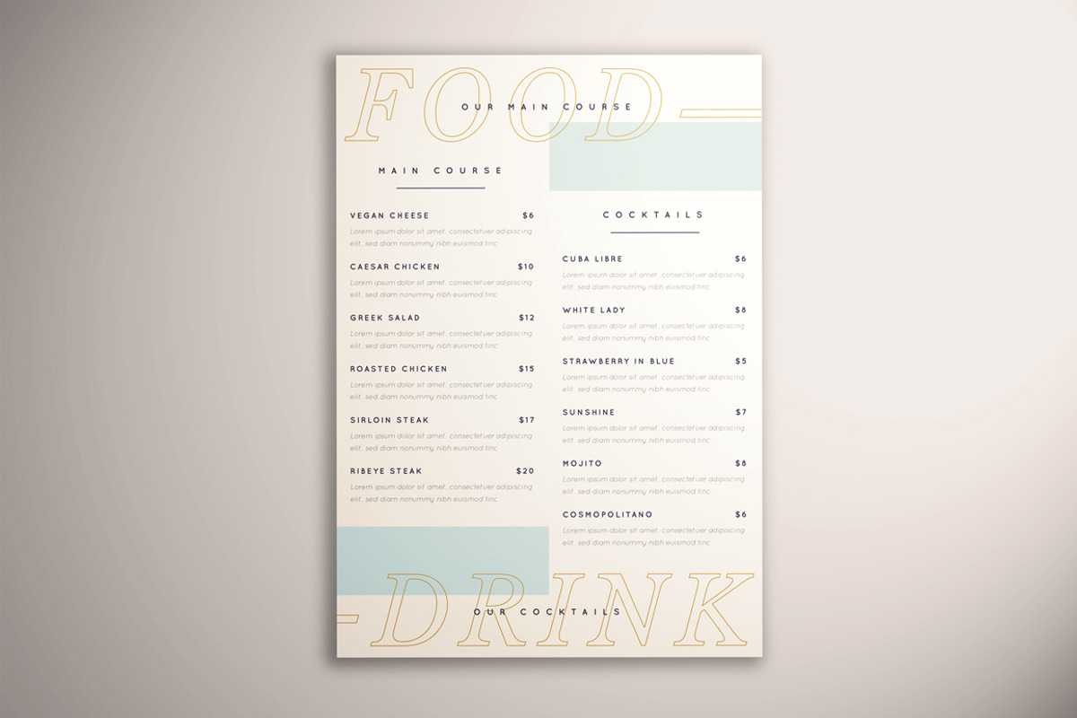 Hipstery Food Menu, a Flyer Template by KMZVR.Lab (Photo 3 of 6)