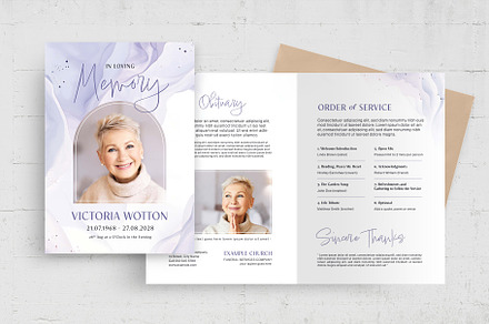 Purple & White Funeral Template, a Flyer Template by BrandPacks
