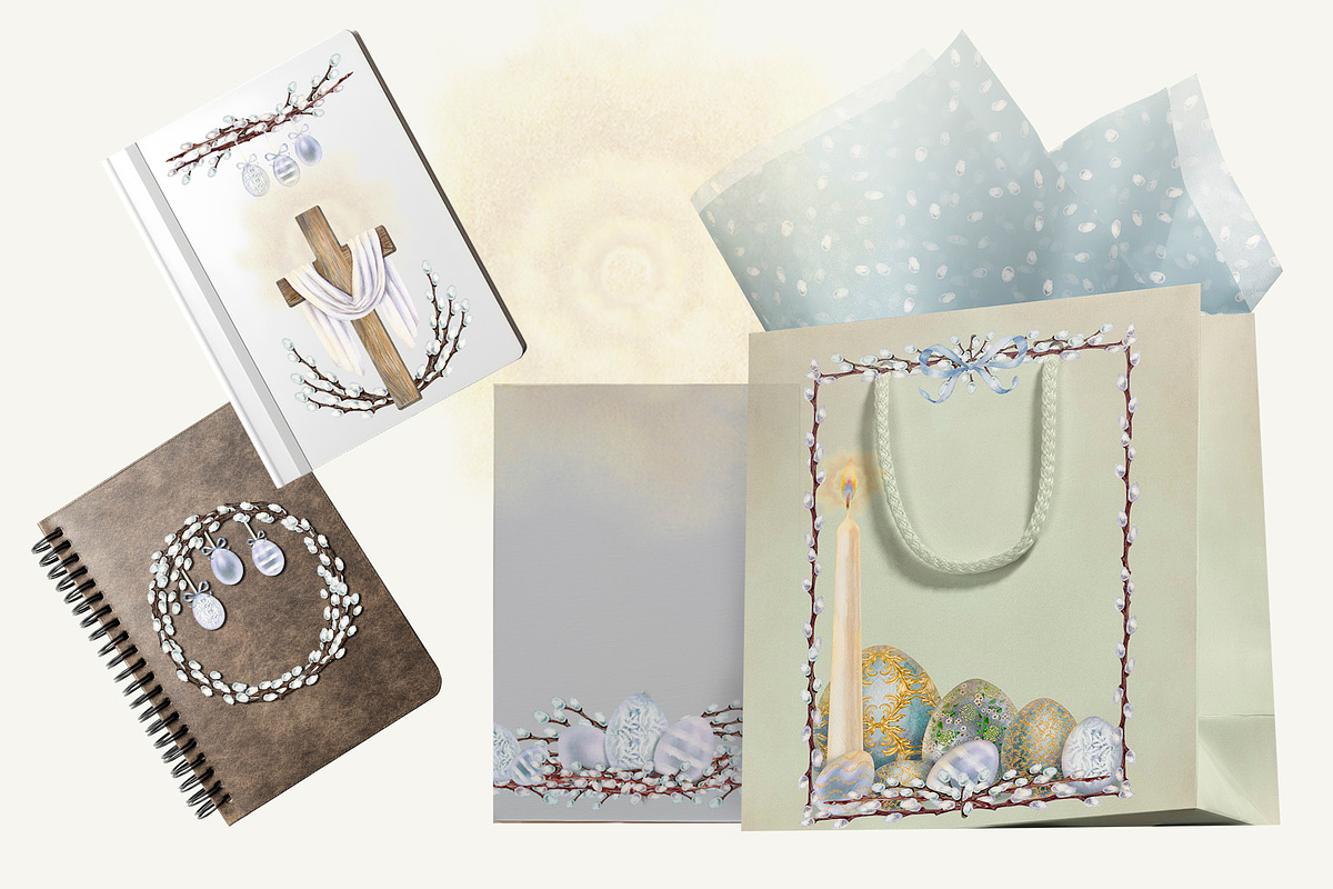 EASTER Willow, Watercolor Clipart, a Decorative Illustration by EL_SUHOVA (Photo 6 of 7)