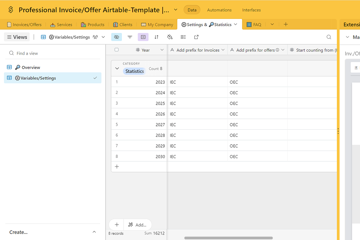 Airtable Invoice & Offer Generator, a Templates & Theme by HI Airtable Templates (Photo 4 of 14)