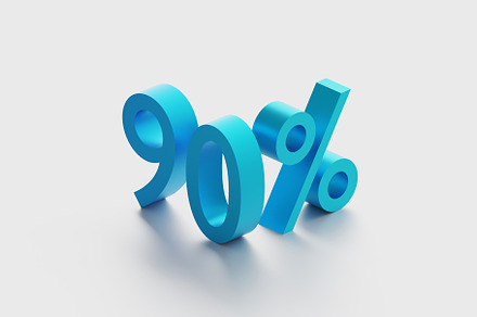 90 percent isometric text over white
