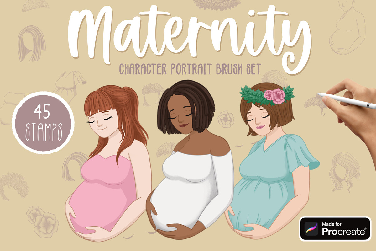 Maternity Character Portrait Brushes, a Brush Add-On by Brushed Rose (Photo 1 of 4)