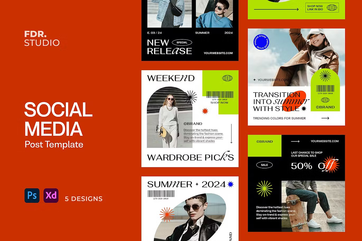 Trendy Fashion Brand Social Media, a Social Media Template by FDR Studio (Photo 1 of 3)