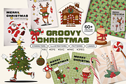 Retro Groovy Merry Christmas, an Object Graphic by semenova.sense (Thumbnail 1 of 17)