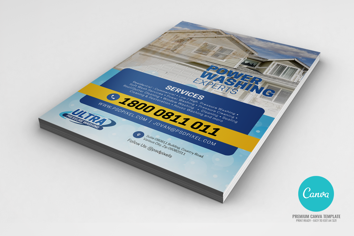 Power Cleaning Services Canva Flyer, a Flyer Template by PSDPixel (Photo 4 of 4)