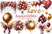 Burgundy and Gold Balloons Clipart, an Illustration by DreamArtGraphic (Thumbnail 1 of 4)