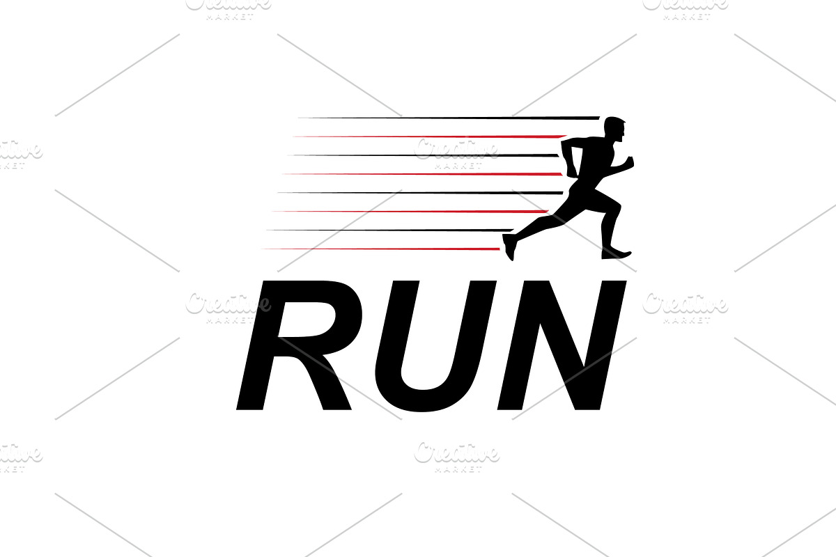 Minimal modern running athlete logo, a Sport Illustration by LogosDen