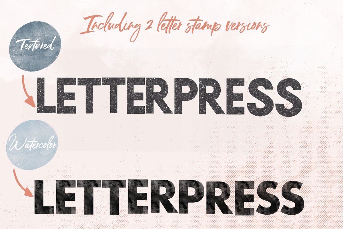 LetterPress Brushes for Procreate, a Brush Add-On by OkayAnnie Designs (Photo 9 of 11)