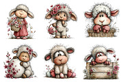 Whimsical Easter Sheep Clipart, an Illustration by Dream Creation (Thumbnail 3 of 6)