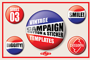 Vintage Campaign Button Templates 03, an Illustration by category4 (Thumbnail 1 of 4)