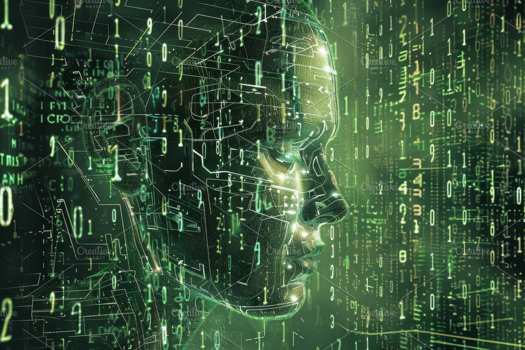 This artwork showcases a digital fac, a Photo by Tanuart