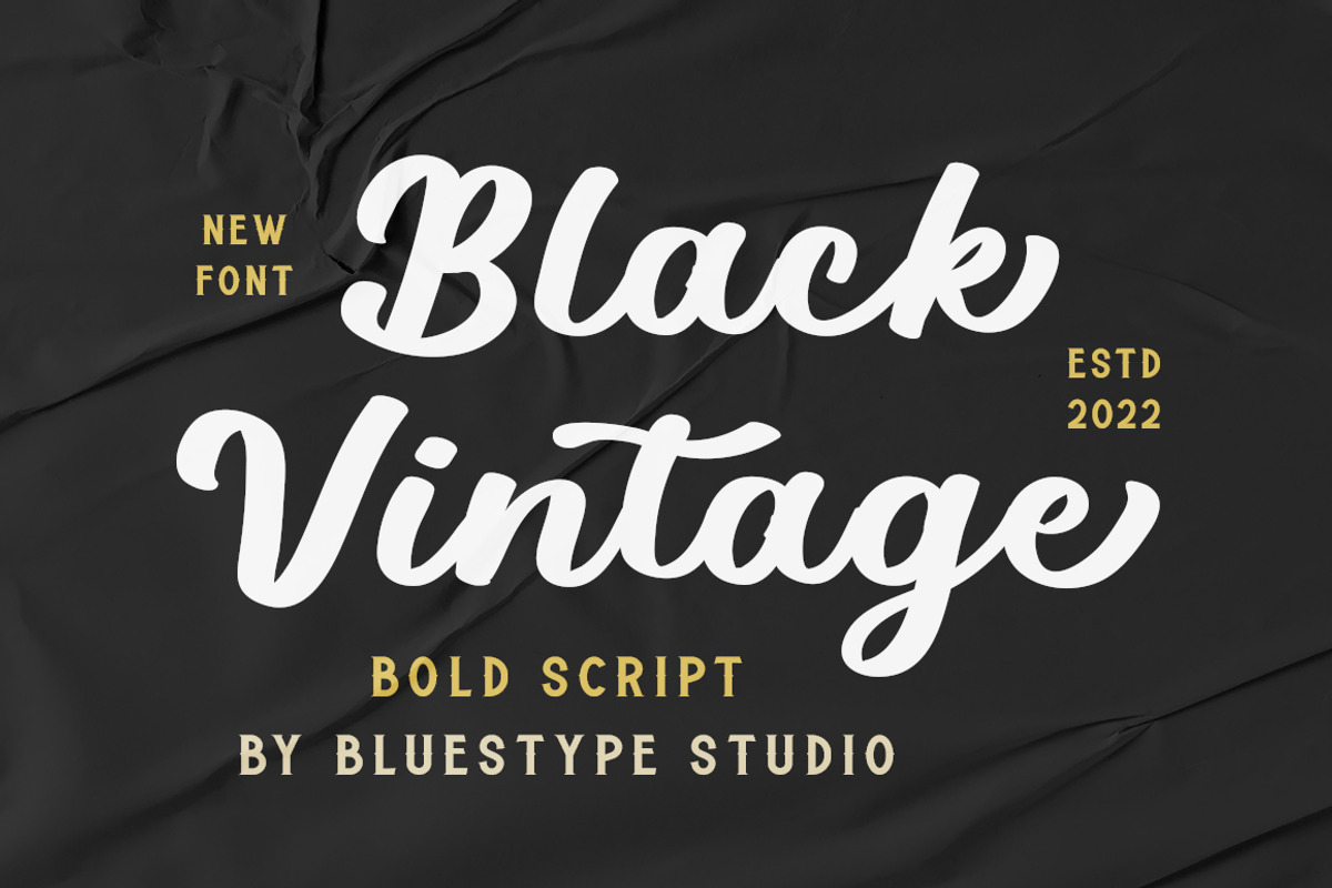 Black Vintage - Bold Script, a Script Font by Bluestype Studio (Photo 1 of 8)