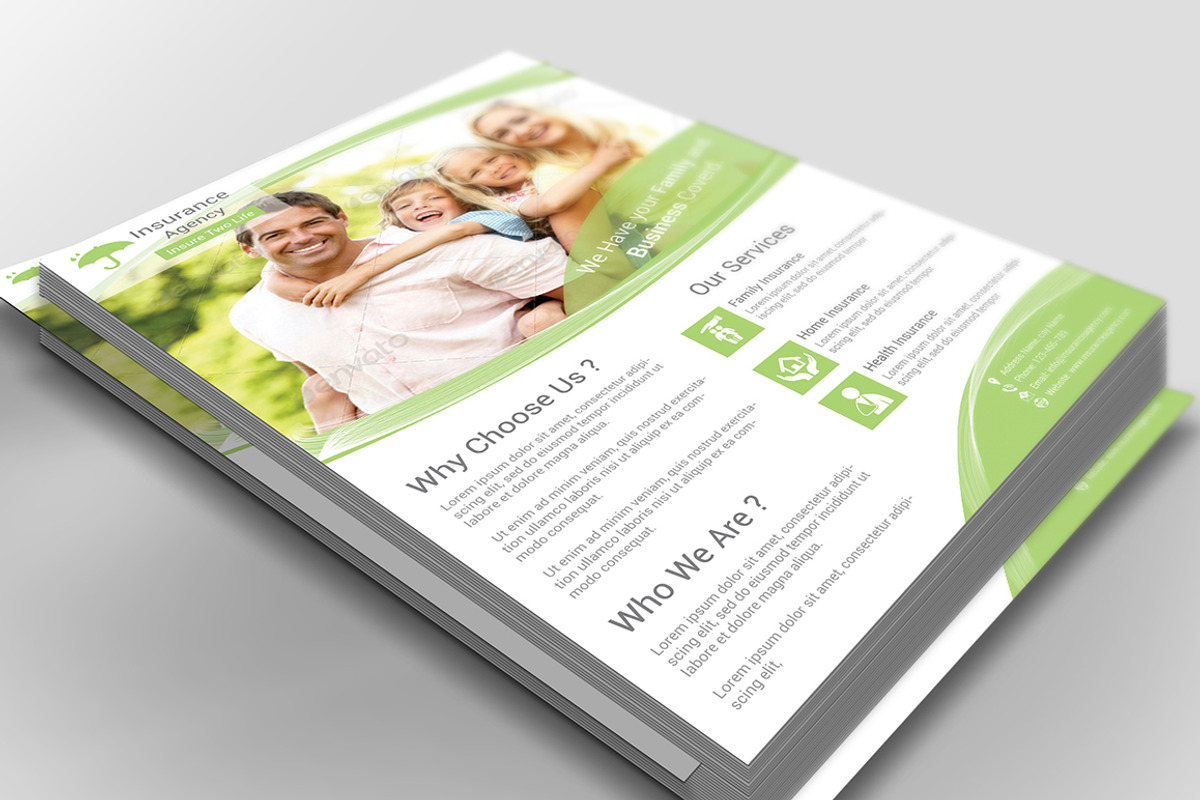 Insurance Flyer Template, a Flyer Template by Creative  designer (Photo 3 of 3)