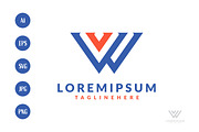 VW monogram initials letter logo con, a Branding & Logo Template by Saba Vector (Thumbnail 1 of 3)